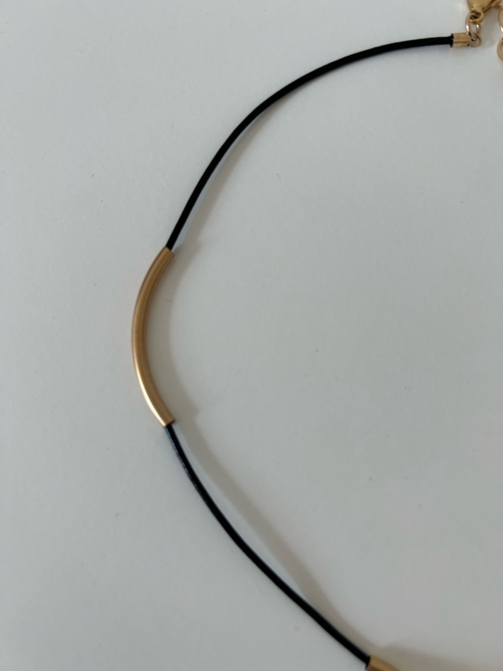 Lolo 14k Gold filled and Black leather Multi-Strand Cord bracelet - Picture 2 of 5